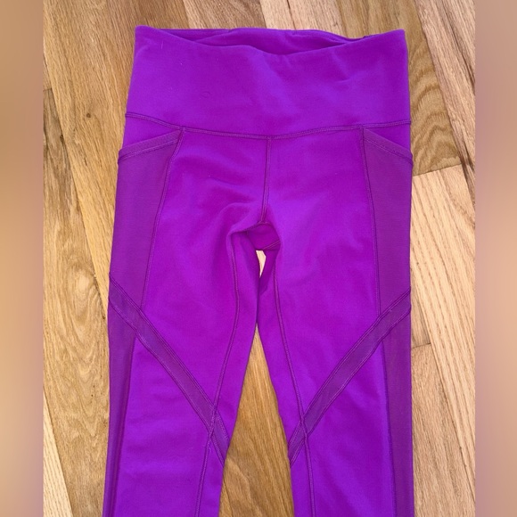 Ivivva by Lululemon Girl’s Purple Leggings With Pockets Size 12 - Picture 2 of 4